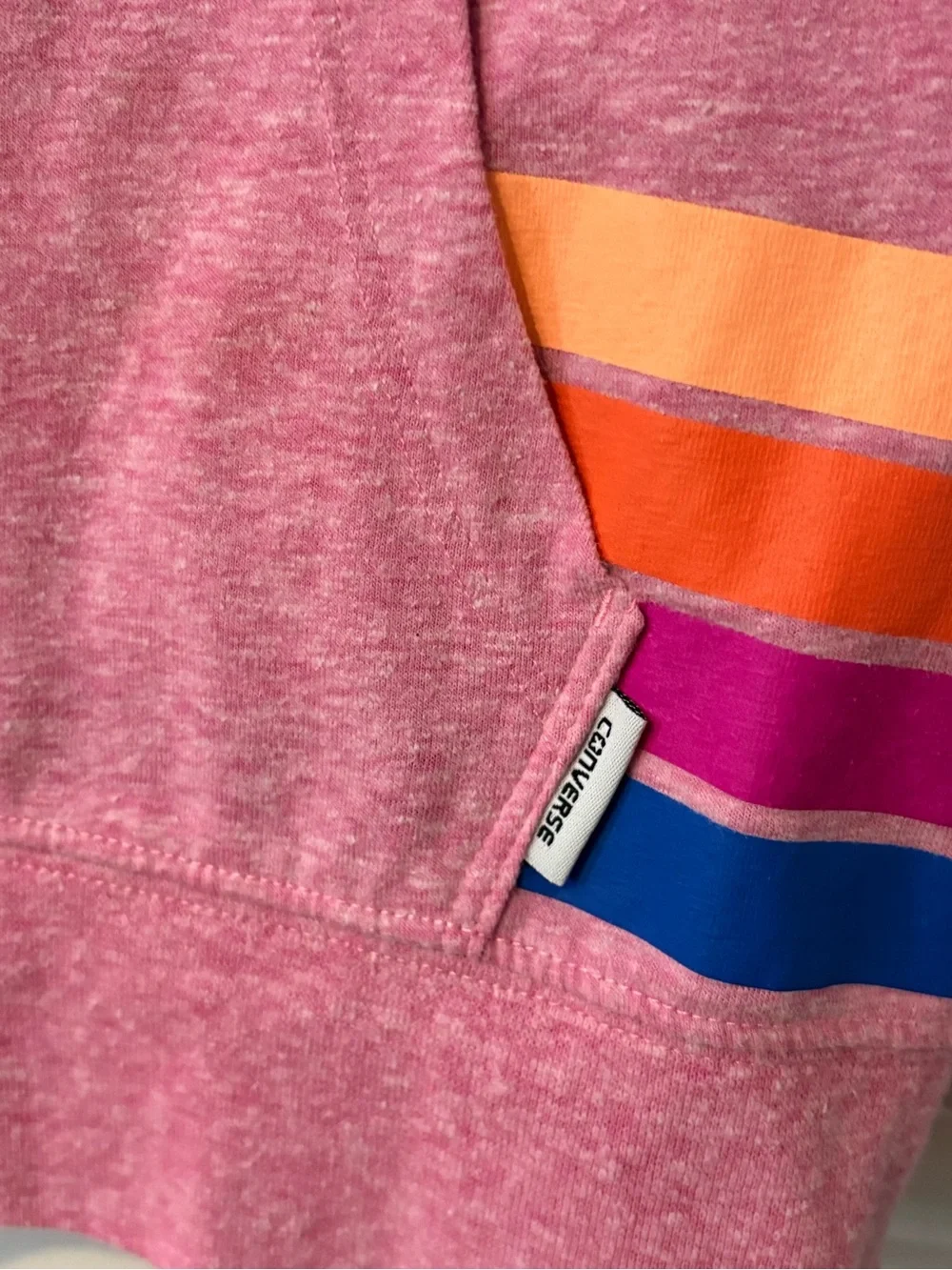 Converse All Star Rainbow Logo sporty Hoodie Y2K Pink Youth Large school fall